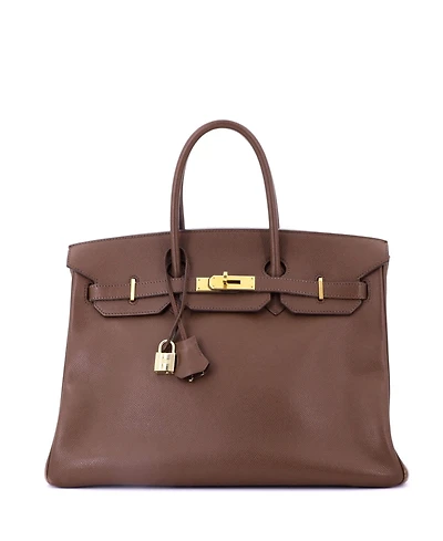 Pre-Owned Hermes Birkin 35 Handbag Brown Epsom with Gold Hardware