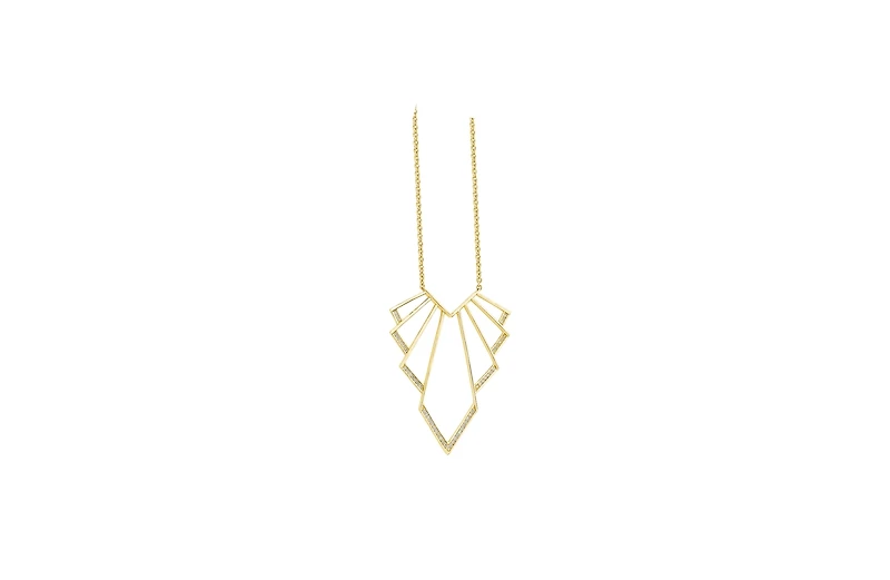 Chrysler Art Deco Pendant In Gold Vermeil