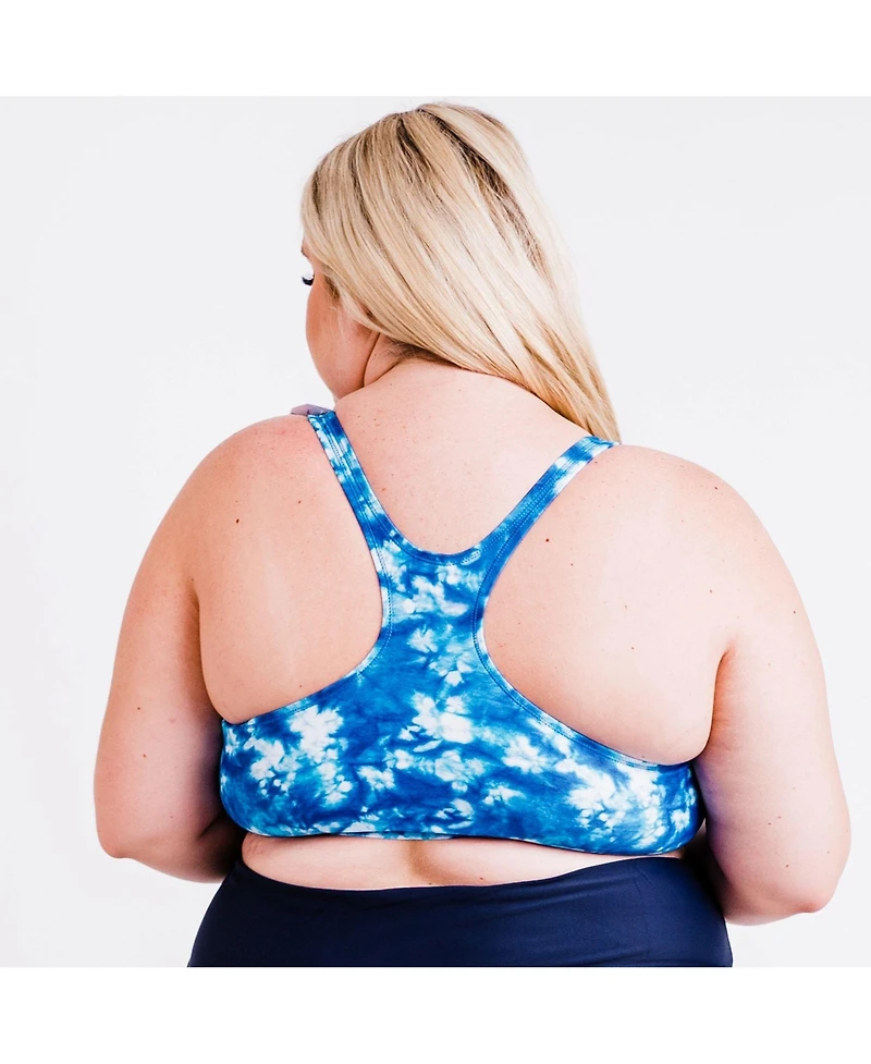 Calypsa Plus Size Racerback Swim Bra with Removable Cups