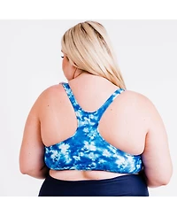 Calypsa Plus Size Racerback Swim Bra with Removable Cups