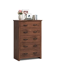 Tall Storage Dresser with 5 Pull-out Drawers for Bedroom Living Room