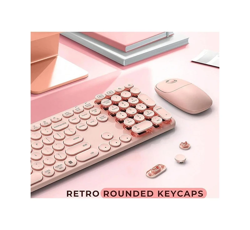 Wireless Keyboard And Mouse, Usb & Type C 2-In-1 Receiver, SK73-3 Full Size Wireless Keyboard Mouse Combo,Compatible with Laptop, Desktop