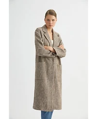 Labeca London Us Women's Oversized Herringbone Coat - m-l / Gray
