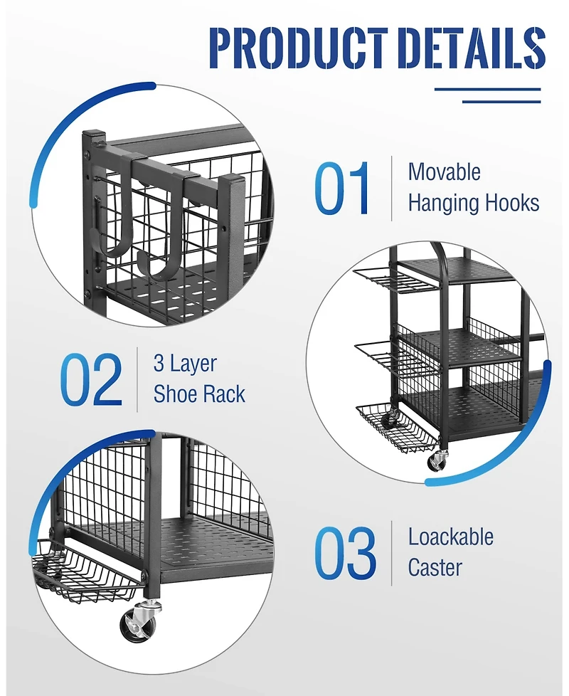Mythinglogic Golf Storage Garage Organizer, Golf Bag Storage Stand and Other Golfing Equipment Rack