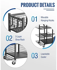 Mythinglogic Golf Storage Garage Organizer, Golf Bag Storage Stand and Other Golfing Equipment Rack