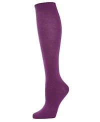 MeMoi Women's Cotton Blend Solid Knit Knee High Socks
