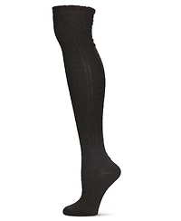 MeMoi Women's Twister Cable Knit Over The Knee Warm Sock