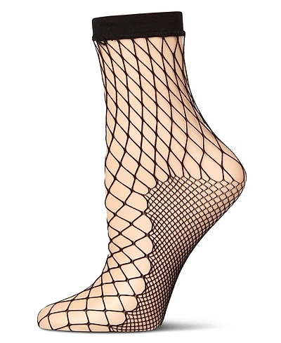 MeMoi Women's Nothing But Net Fishnet Anklet Socks