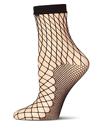 MeMoi Women's Nothing But Net Fishnet Anklet Socks