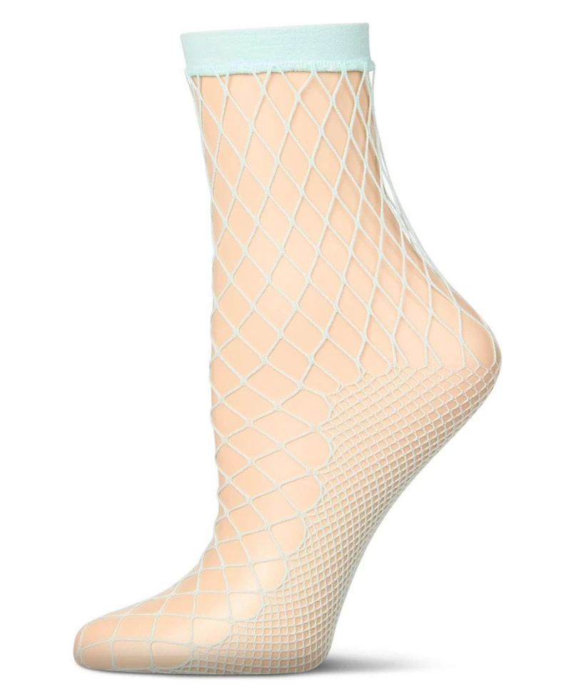 MeMoi Women's Nothing But Net Fishnet Anklet Socks