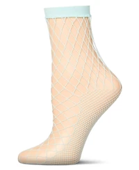 MeMoi Women's Nothing But Net Fishnet Anklet Socks