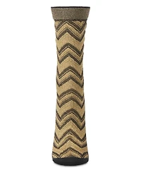 MeMoi Women's Shimmer Chevron Crew Socks