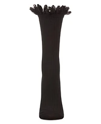 MeMoi Women's Fine Rib Loop Cuff Crew Socks