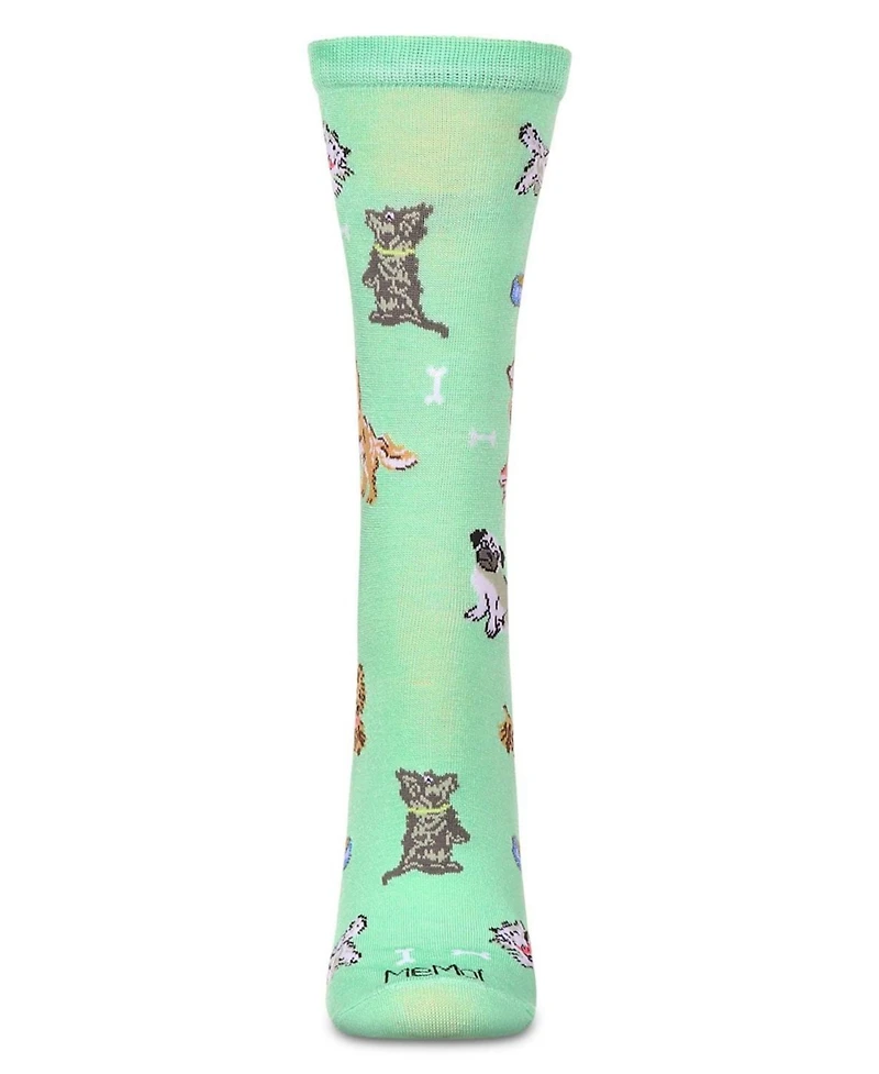 MeMoi Women's Dogs Rayon From Crew Socks