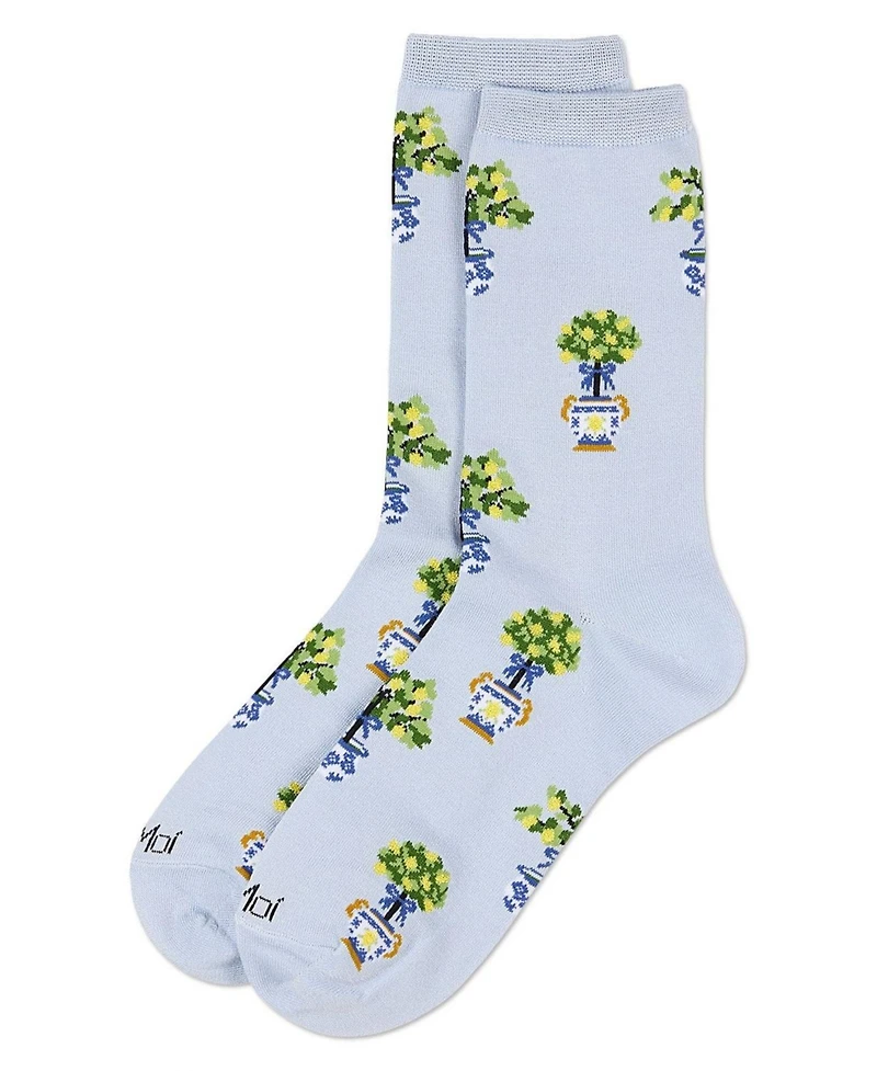 MeMoi Women's Topiary Rayon From Crew Socks