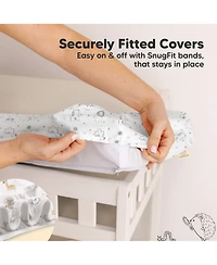 KeaBabies 2pk Soothe Changing Pad Covers for Girl, Boy, Soft Cotton Contoured Diaper Table