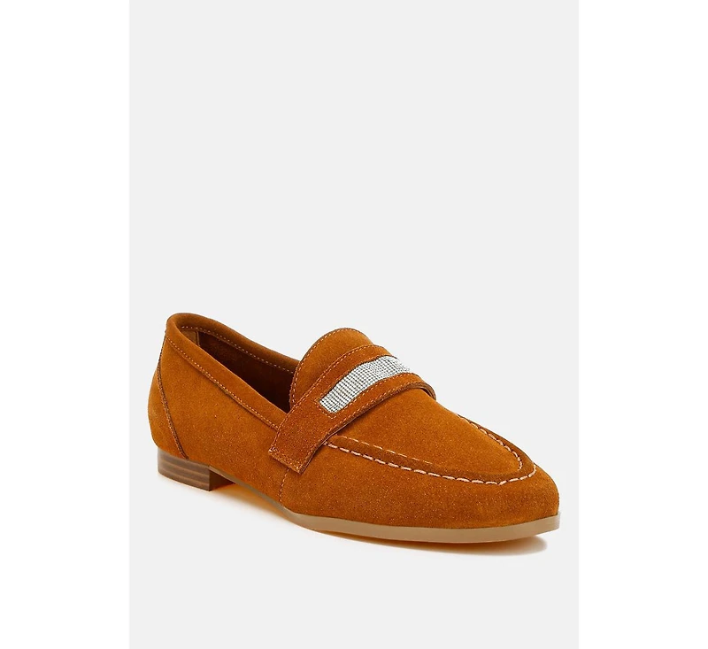 New Ode Rhinestone Penny Strap Loafers