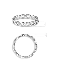 Devata Infinity Eternity Ring in Rhodium Plated Sterling Silver