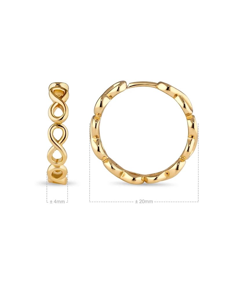 Devata Infinity Hoop Earrings in Gold Plated Sterling Silver