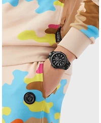 Plein Sport Mens Tigermaster 3 Hand Date Quartz Black Silicone Strap 47mm