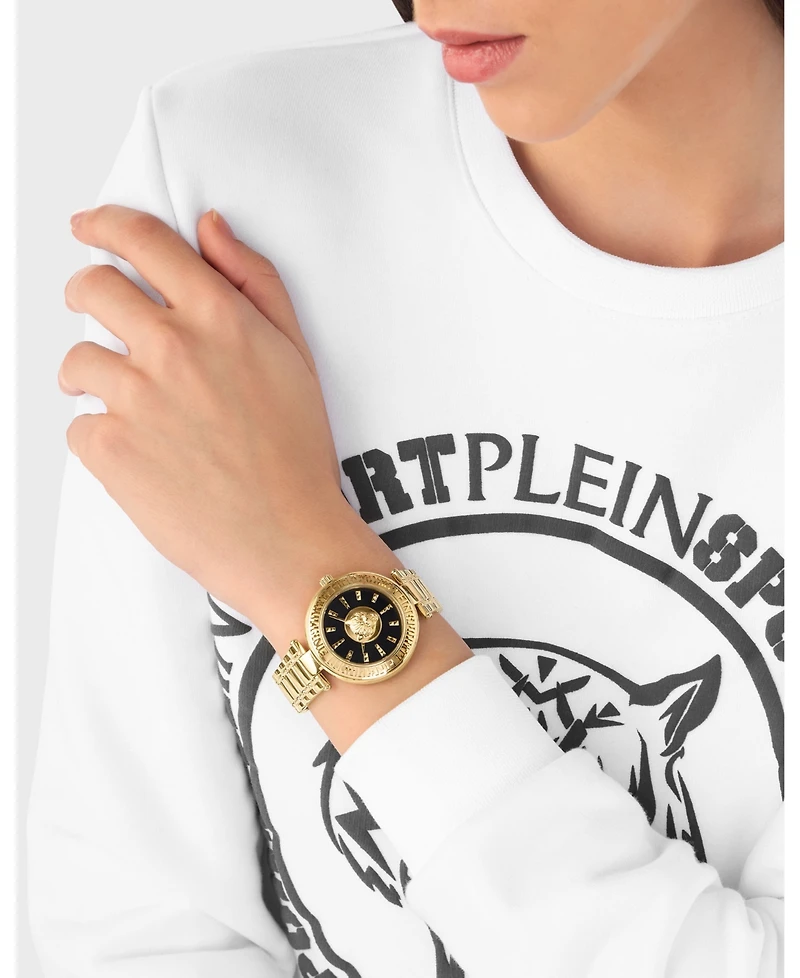 Plein Sport Womens Opium 2 Hand Quartz Ip Yellow Gold Bracelet 38MM