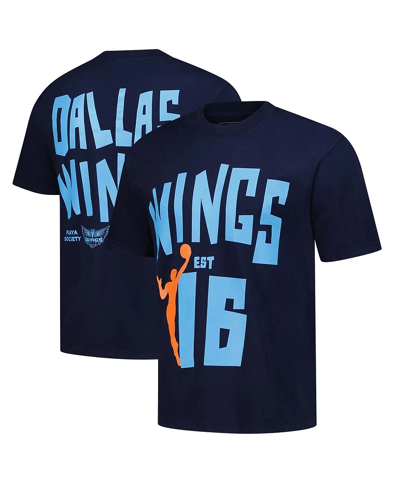 Playa Society Men's and Women's Blue Dallas Wings Established 2016 Premium T-Shirt