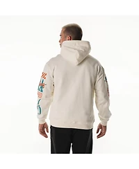 The Wild Collective Men's and Women's Cream Miami Dolphins Stacked Graphic Sleeve Fleece Hoodie