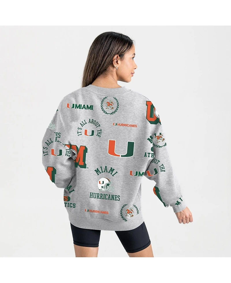 Gameday Couture Women's Gray Miami Hurricanes Always on Repeat Fleece Sweatshirt