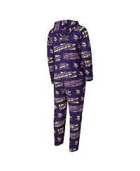 Concepts Sport Men's Purple Minnesota Vikings Shuffle All-Over-Print Microfleece Full-Zip Union Suit
