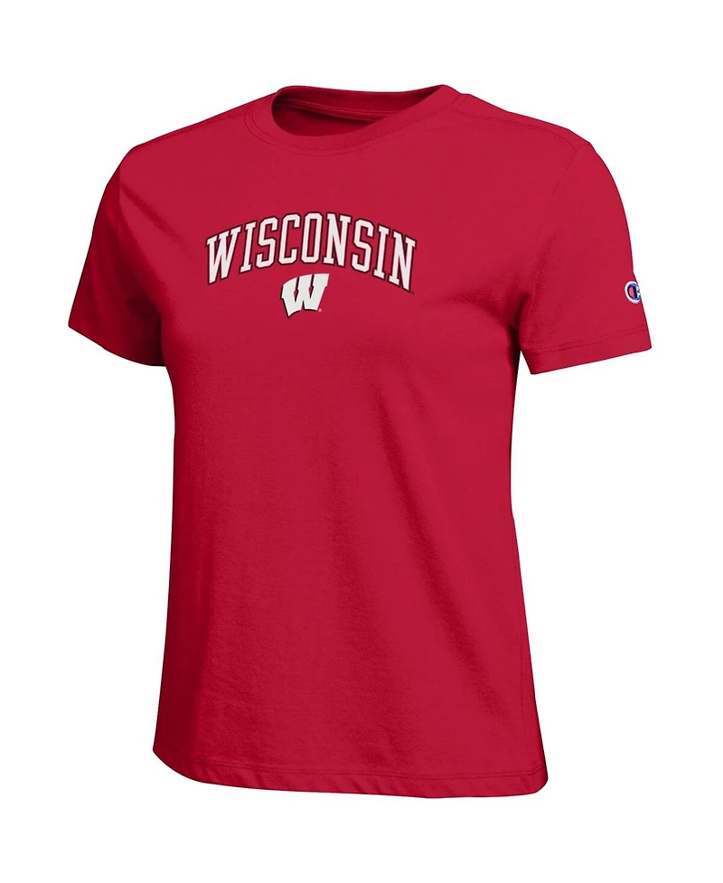 Champion Women's Red Wisconsin Badgers Arched Over Logo T-Shirt