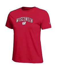 Champion Women's Red Wisconsin Badgers Arched Over Logo T-Shirt