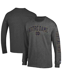 Champion Men's Charcoal Notre Dame Fighting Irish Arch Over Logo 2-Hit Long Sleeve T-Shirt