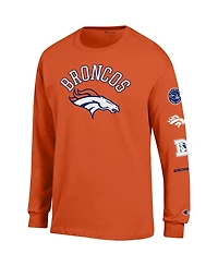 Champion Men's Orange Denver Broncos Seal Long Sleeve T-Shirt