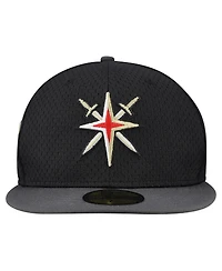 New Era Men's Black/Gray Vegas Golden Knights Mesh Crown Two-Tone 59FIFTY Fitted Hat