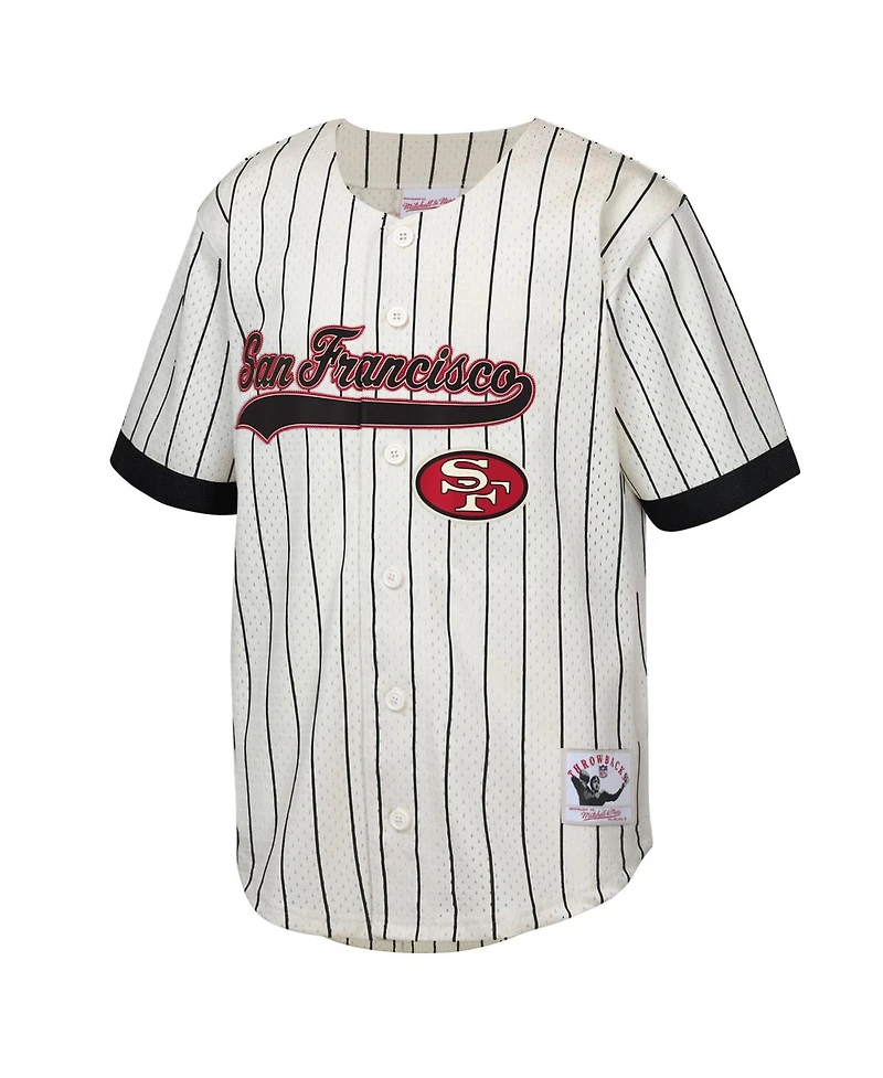 Mitchell & Ness Big Boys and Girls Jerry Rice Cream San Francisco 49ers Retired Player Name Number Baseball Jersey