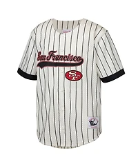 Mitchell & Ness Big Boys and Girls Jerry Rice Cream San Francisco 49ers Retired Player Name Number Baseball Jersey