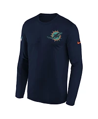 Nike Big Boys and Girls Pitch Blue Miami Dolphins 2025 Rivalries Collection Sideline Legend Dri-fit Long Sleeve T-Shirt
