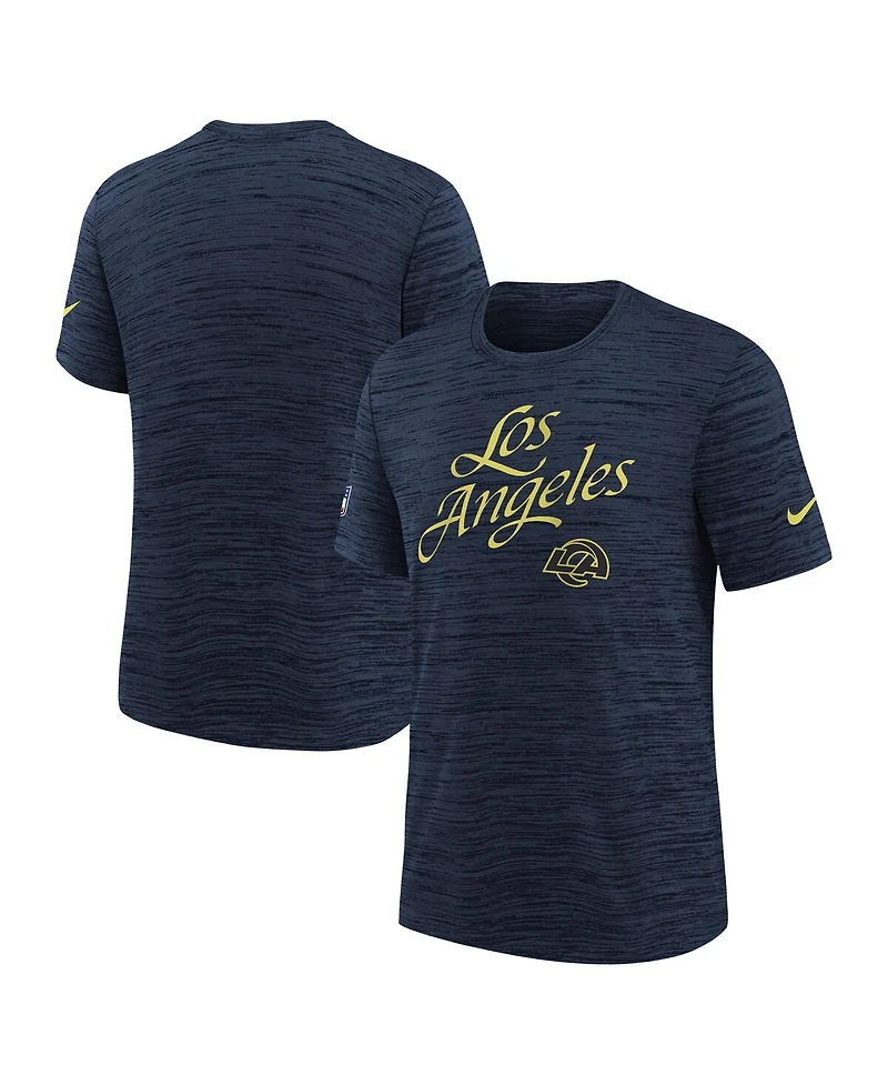 Nike Big Boys and Girls Midnight Blue Los Angeles Rams 2025 Rivalries Collection Sideline Velocity Dri-fit T-Shirt