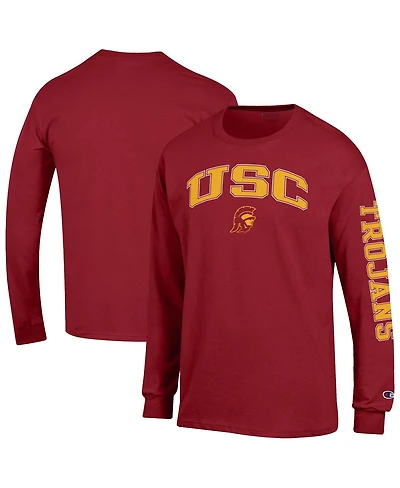Champion Men's Cardinal Usc Trojans Arch Over Logo 2-Hit Long Sleeve T-Shirt