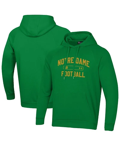 Under Armour Men's Green Notre Dame Fighting Irish 2025 Sideline Rival Fleece Hoodie