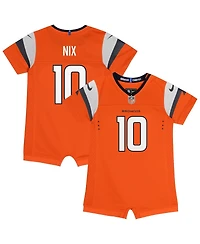 Nike Baby Boys and Girls Bo Nix Orange Denver Broncos Game Romper Jersey