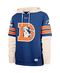 '47 Brand Men's Blue Denver Broncos Throwback Split Zone Cornerback Duo Hoodie