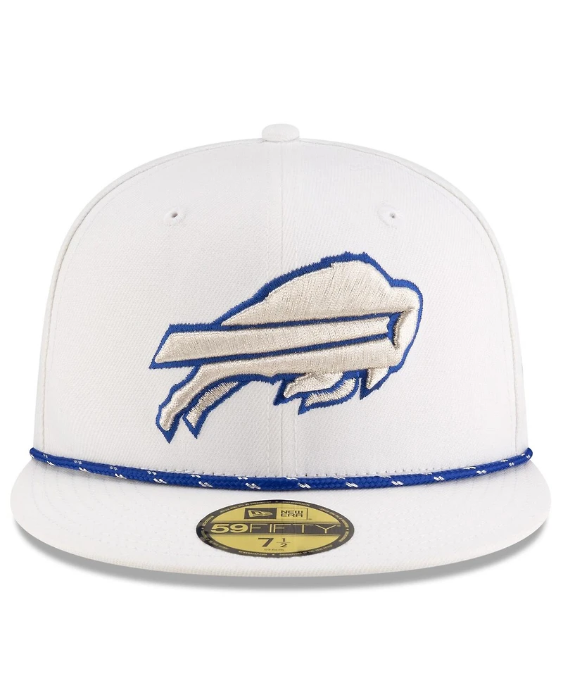 New Era Men's White Buffalo Bills 2025 Rivalries Collection Sideline Rope 59FIFTY Fitted Hat