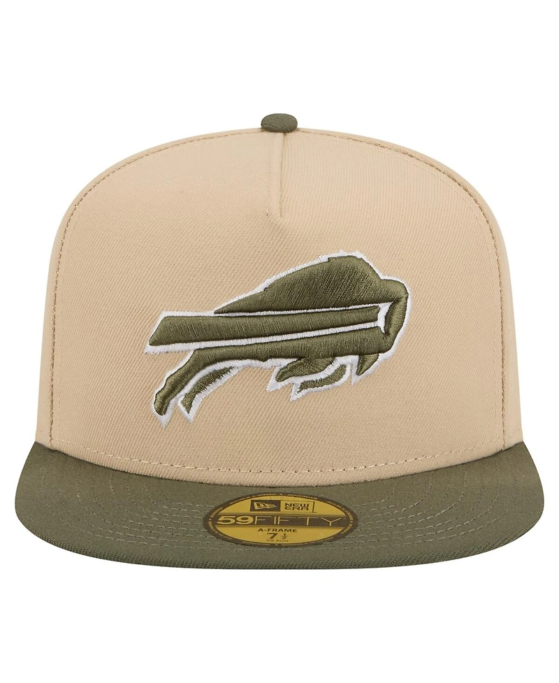 New Era Men's Light Beige/Olive Buffalo Bills Color Pack A-Frame 59FIFTY Fitted Hat