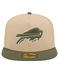 New Era Men's Light Beige/Olive Buffalo Bills Color Pack A-Frame 59FIFTY Fitted Hat