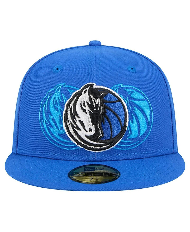 New Era Men's Blue Dallas Mavericks Tri-Hit 59Fifty Fitted Hat