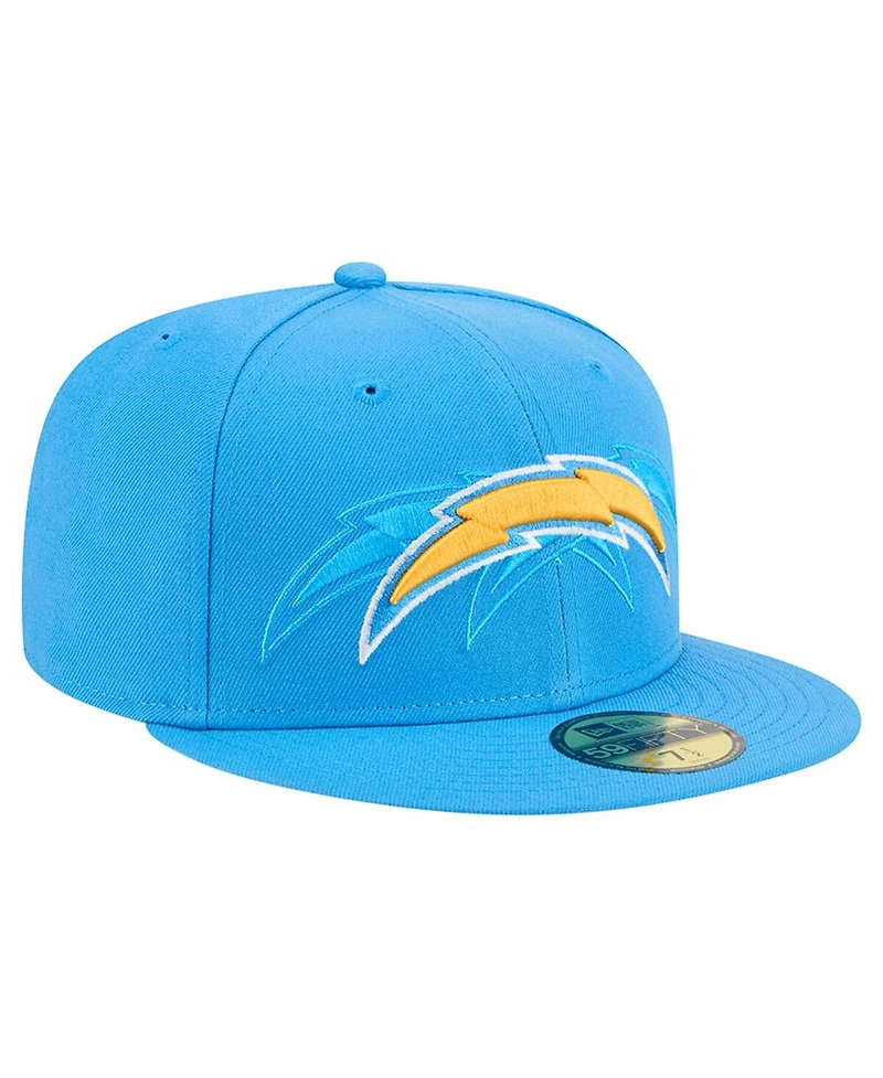 New Era Men's Powder Blue Los Angeles Chargers Tri-Hit 59FIFTY Fitted Hat