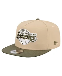 New Era Men's Khaki/Olive Los Angeles Lakers Color Pack Two-Tone A-Frame 9FIFTY Snapback Hat