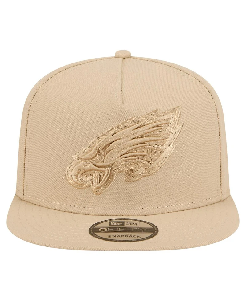 New Era Men's Light Beige Philadelphia Eagles Color Pack A-Frame 9FIFTY Snapback Hat