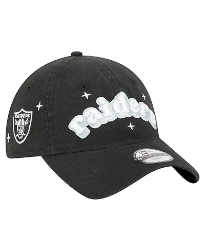 New Era Big Girls Black Las Vegas Raiders Cheer 9TWENTY Adjustable Hat